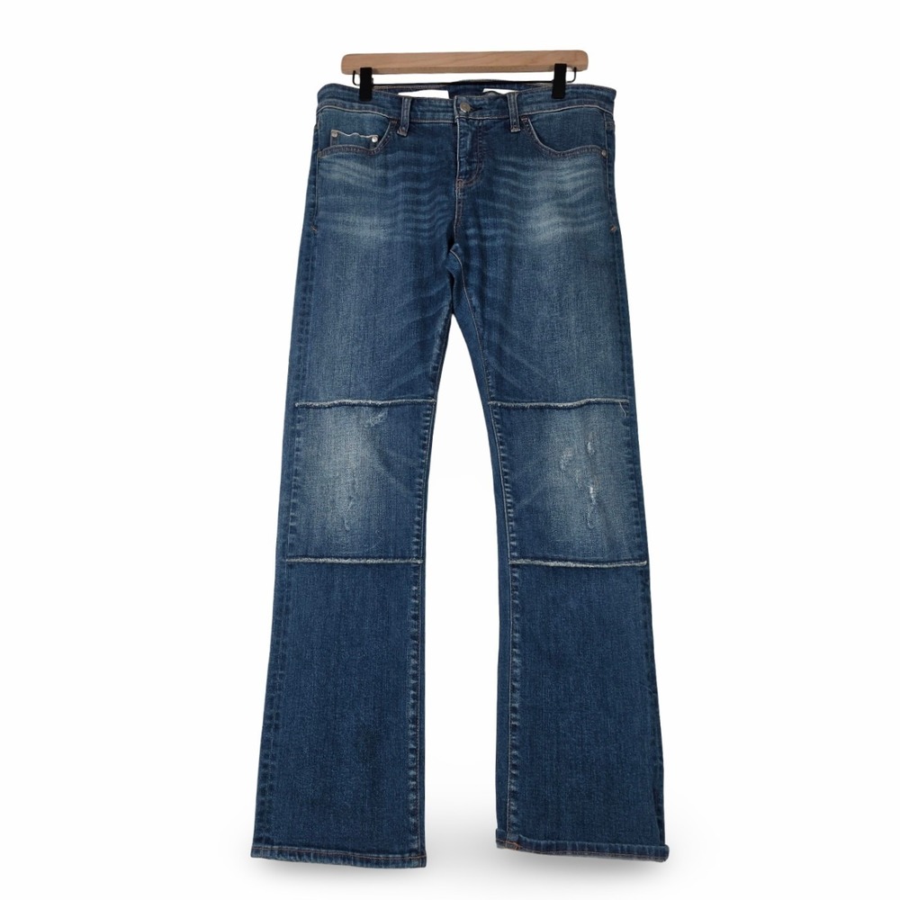 Anthropologie Pilcro The Letterpress Parallel Moto Jeans Size 31 Blue Womens Y2K